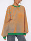 Striped Round Neck Long Sleeve Sweatshirt nicholesgifts