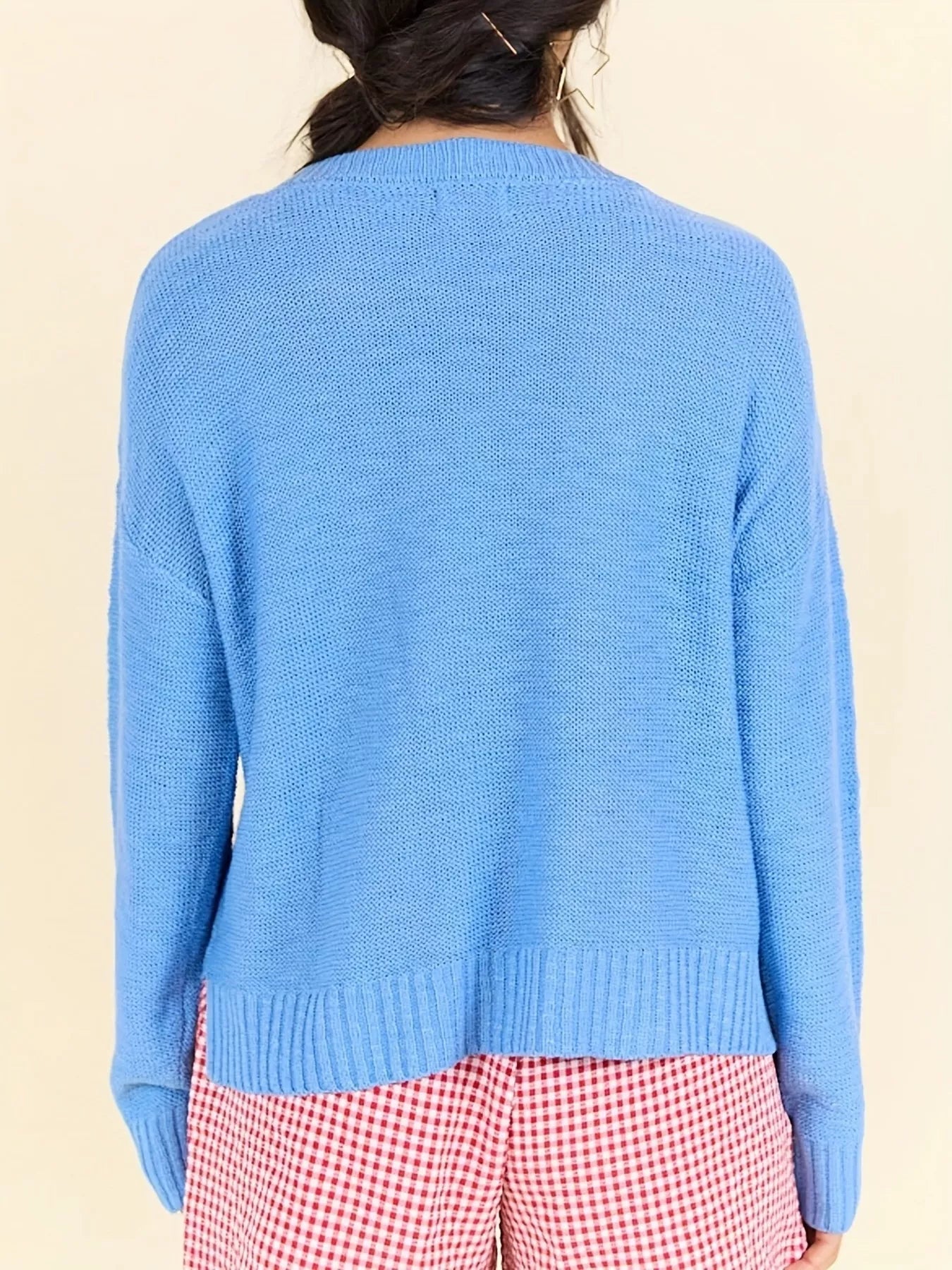 Stars and Stripes Patriotic Drop Shoulder Sweater