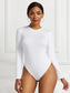 Round Neck Long Sleeve Bodysuit nicholesgifts