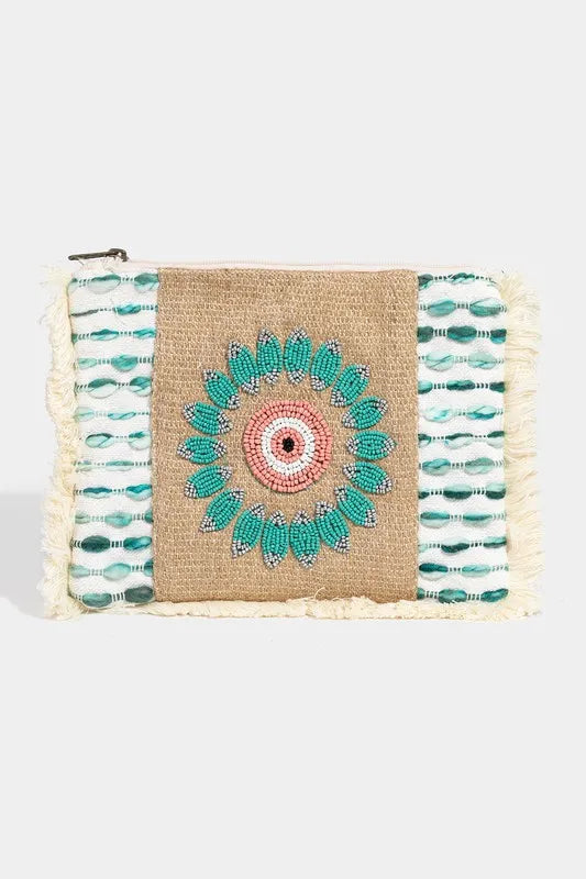 Fame Evil Eye Fringe Cosmetic Bag Trendsi