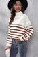 Striped Turtleneck Drop Shoulder Sweater nicholesgifts