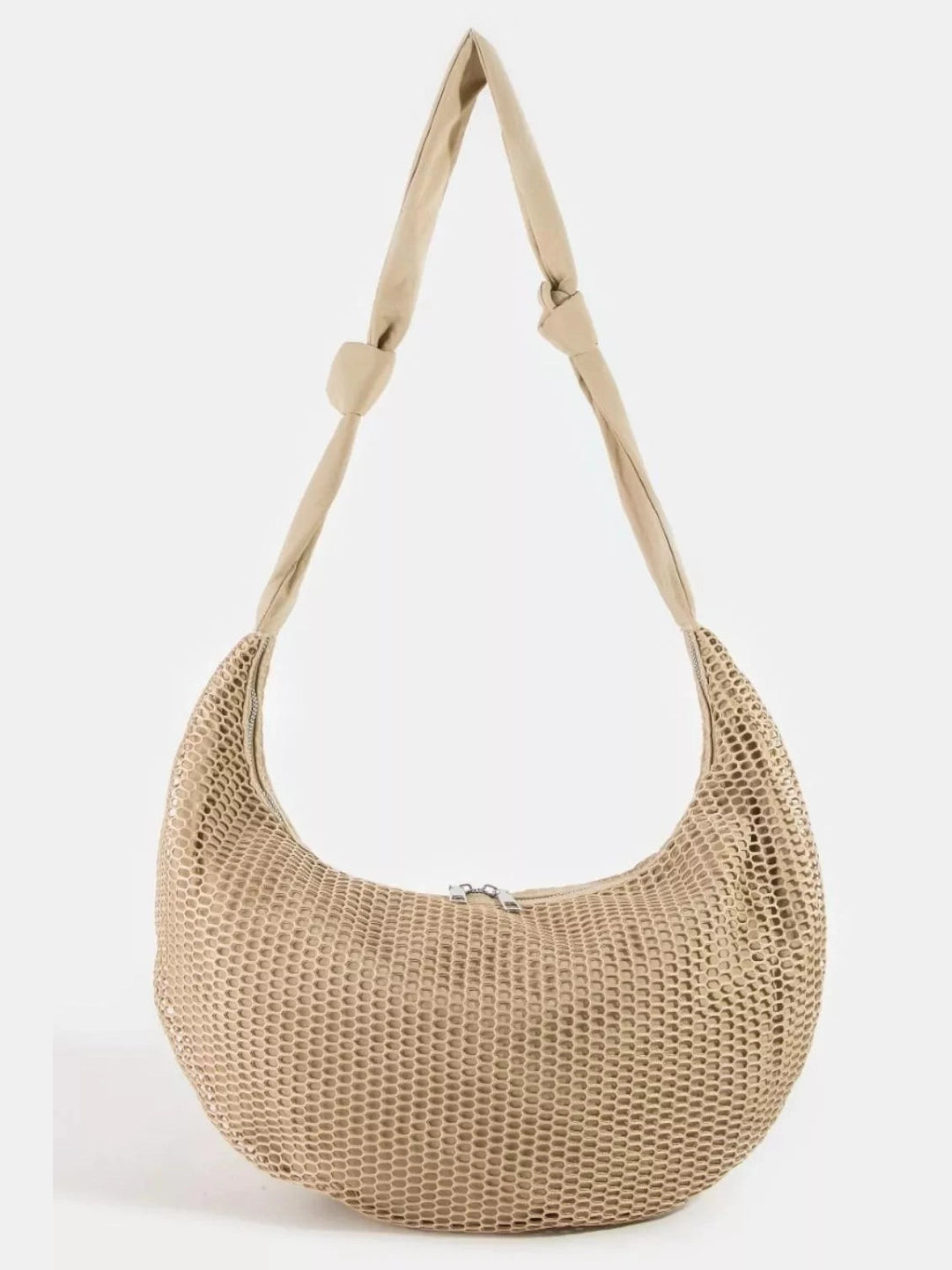 Fame Textured Mesh Knot Shoulder Bag nicholesgifts