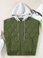 Drawstring Zip Up Hooded Vest Coat nicholesgifts