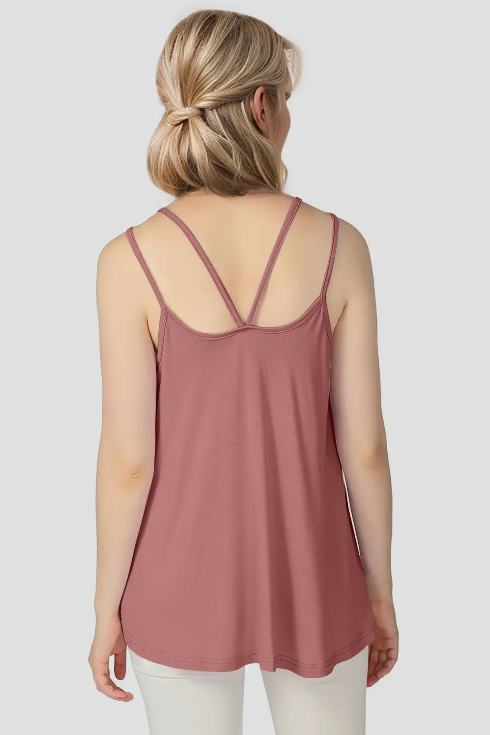 Basic Bae Bamboo Scoop Neck Double Spaghetti Straps Cami NicholesGifts