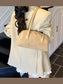 Velvet Shoulder Bag with Leather Strap nicholesgifts