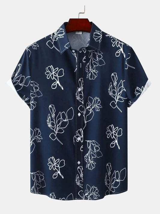 Men's Plus Size Printed Short Sleeve Casual Shirt NicholesGifts