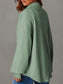 Textured Button Up Long Sleeve Shacket nicholesgifts