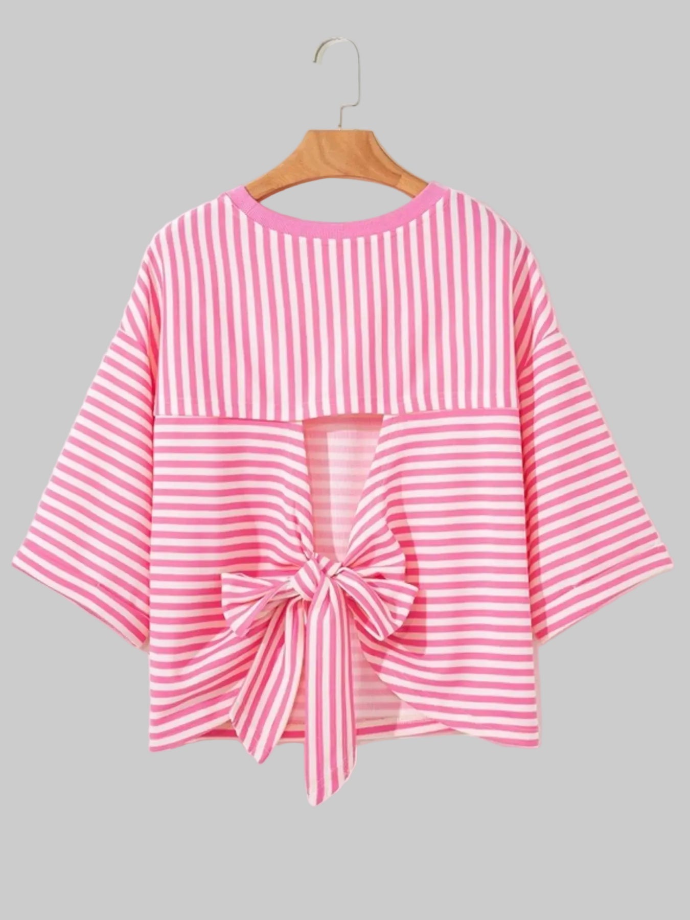 Striped Back Bow Tie T-Shirt nicholesgifts