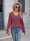 Lace Detail V-Neck Long Sleeve T-Shirt nicholesgifts