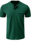 Men's Full Size Casual Henley T-Shirt with Contrast Stitching and Pocket Plus Size nicholesgifts
