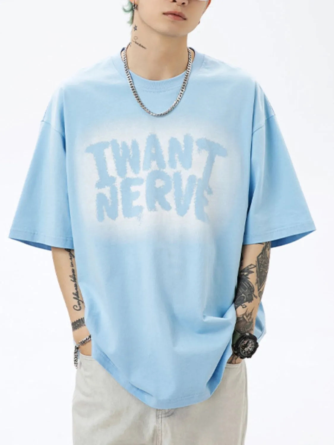 Men's Letter Round Neck Half Sleeve T-Shirt Trendsi