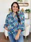 Double Take Full Size Printed Balloon Sleeve Blouse nicholesgifts