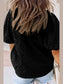 Women Eyelet Button Up Half Sleeve Blouse nicholesgifts