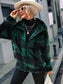 Women Plaid Zip-Up Collared Jacket nicholesgifts
