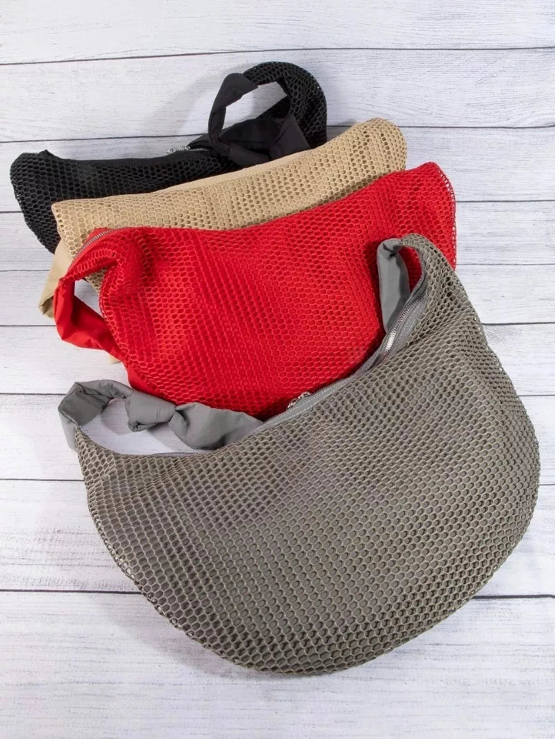 Fame Textured Mesh Knot Shoulder Bag nicholesgifts