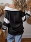 Color Block Striped Johnny Collar Sweatshirt nicholesgifts