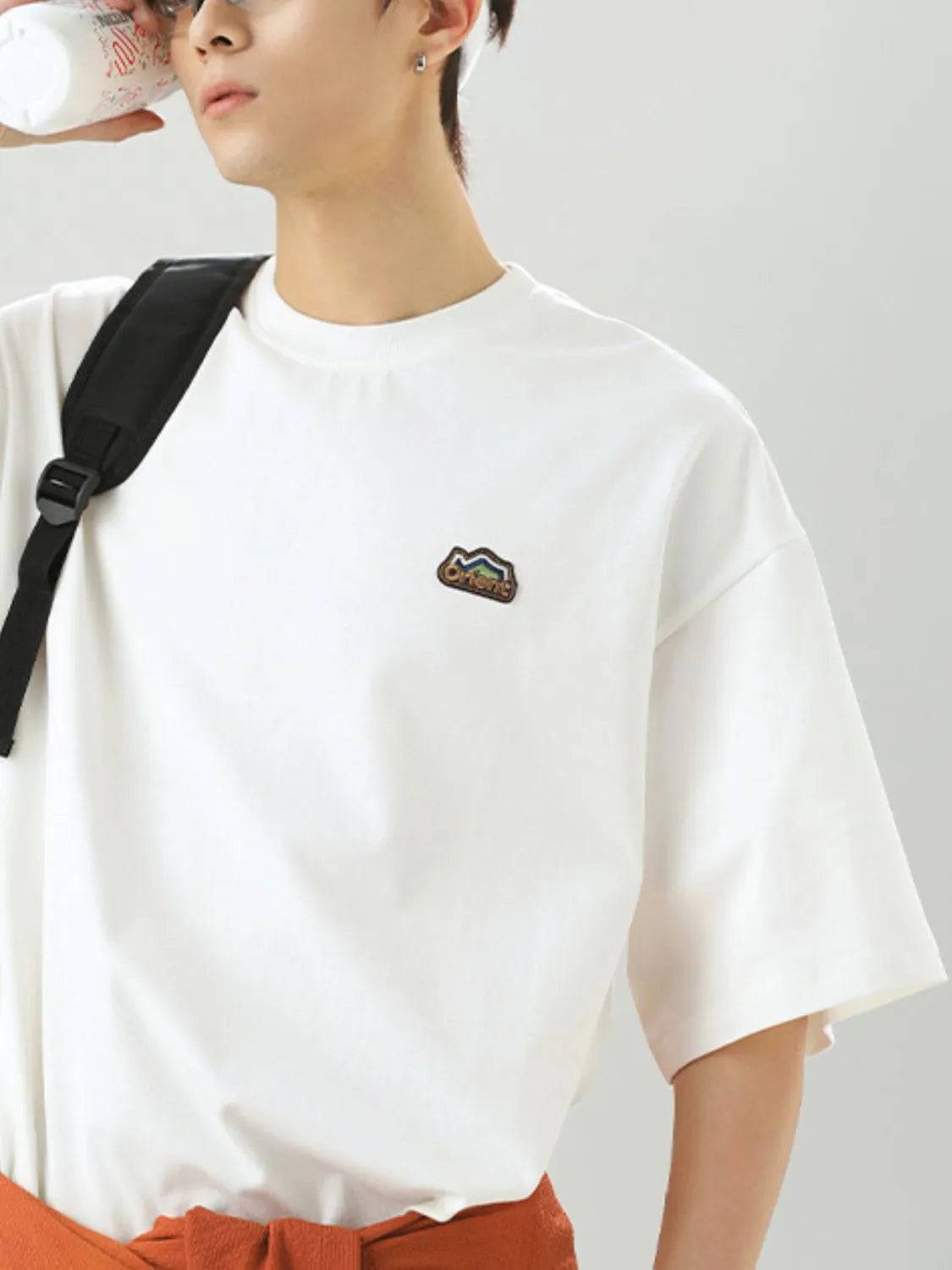 Men's Plus Size Embroidered Round Neck Half Sleeve T-Shirt Trendsi