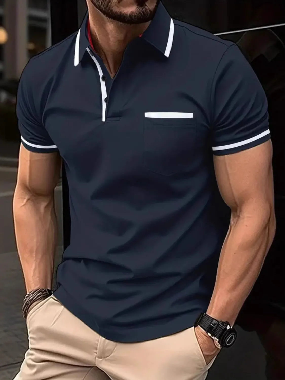 Men's Full Size Collared Neck Short Sleeve Polo Plus Size NicholesGifts