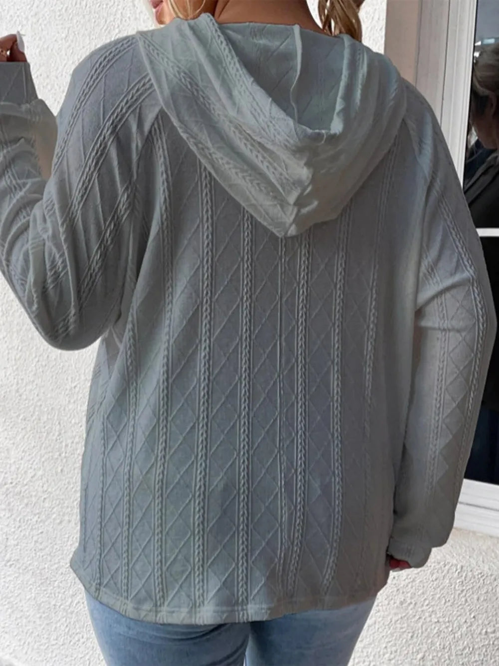 Full Size Drawstring Long Sleeve Hoodie Trendsi