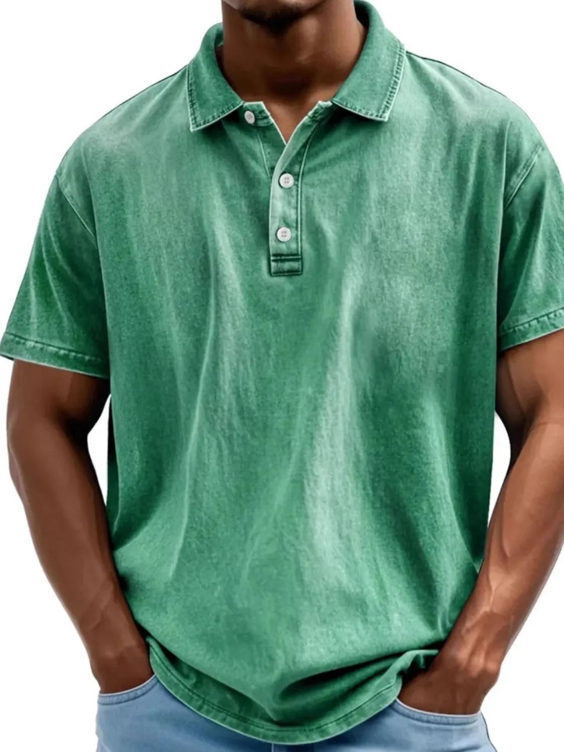 Men's Full Size Collared Neck Short Sleeve Polo Plus Size NicholesGifts