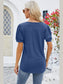 Women Frill Notched Short Sleeve Blouse nicholesgifts