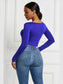 Half Zip Scoop Neck Long Sleeve Bodysuit nicholesgifts