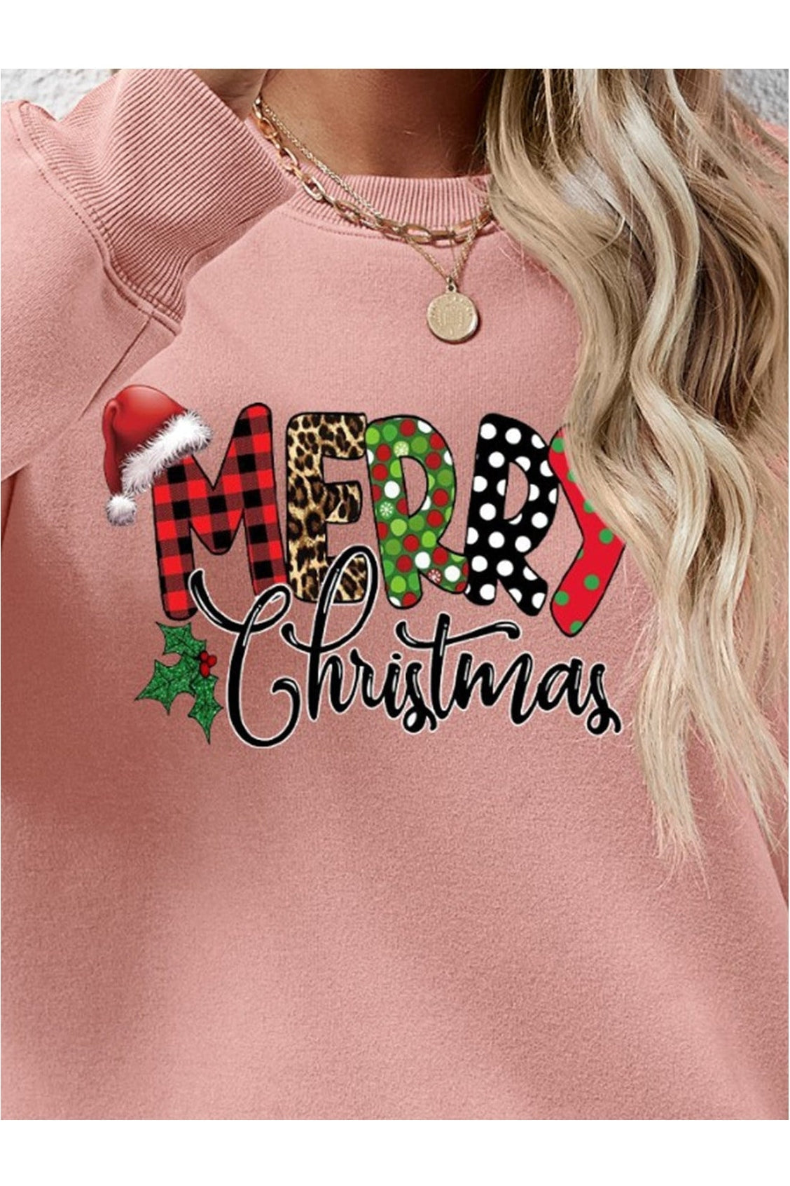 MERRY CHRISTMAS Round Neck Dropped Shoulder Sweatshirt nicholesgifts