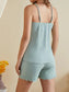 Lace-Trimmed Ribbed Cami and Shorts Lounge Set nicholesgifts