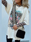 Women Checkered Mock Neck Long Sleeve Blouse nicholesgifts