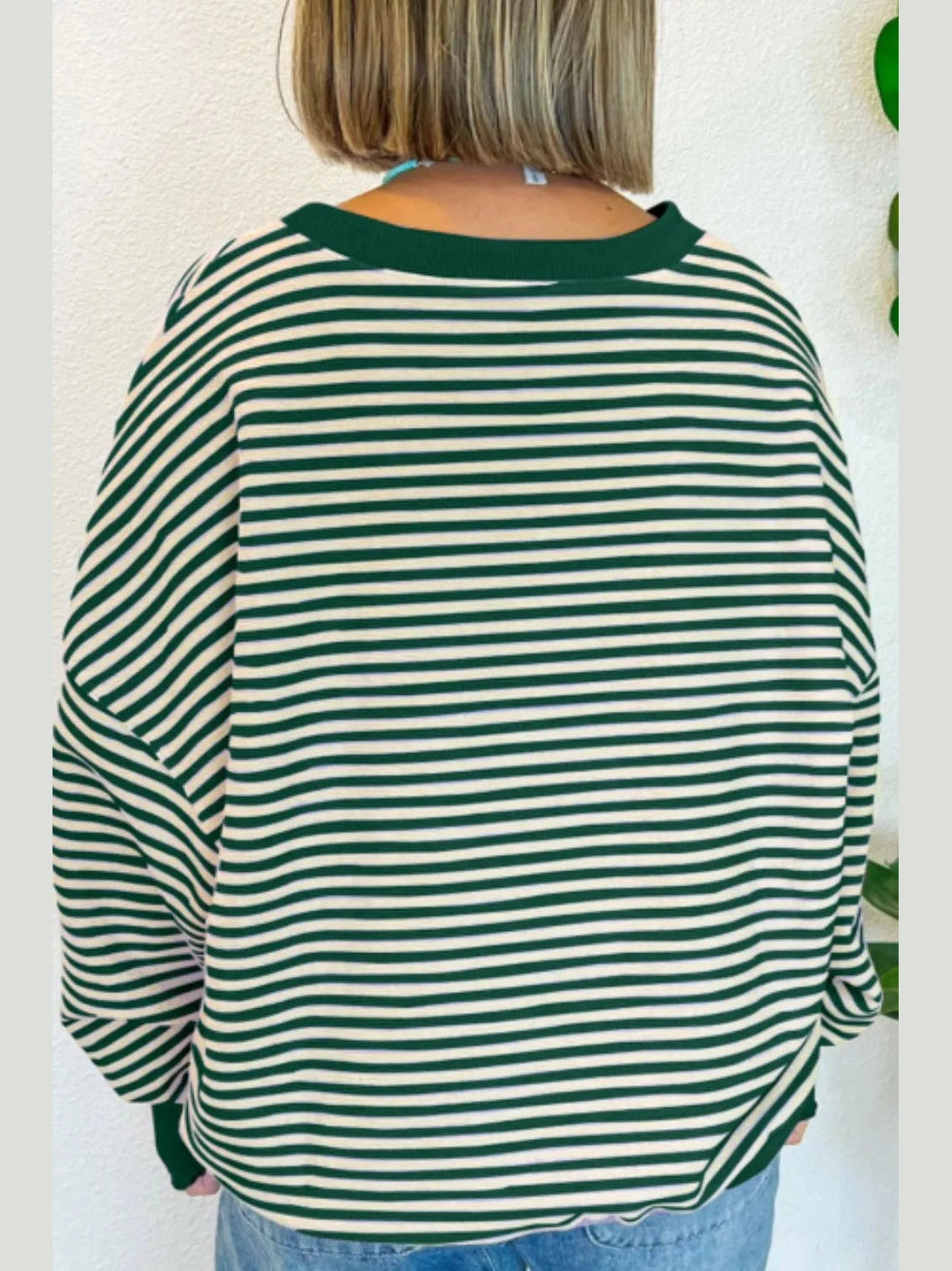 LUCKY Striped Round Neck Long Sleeve Sweatshirt nicholesgifts