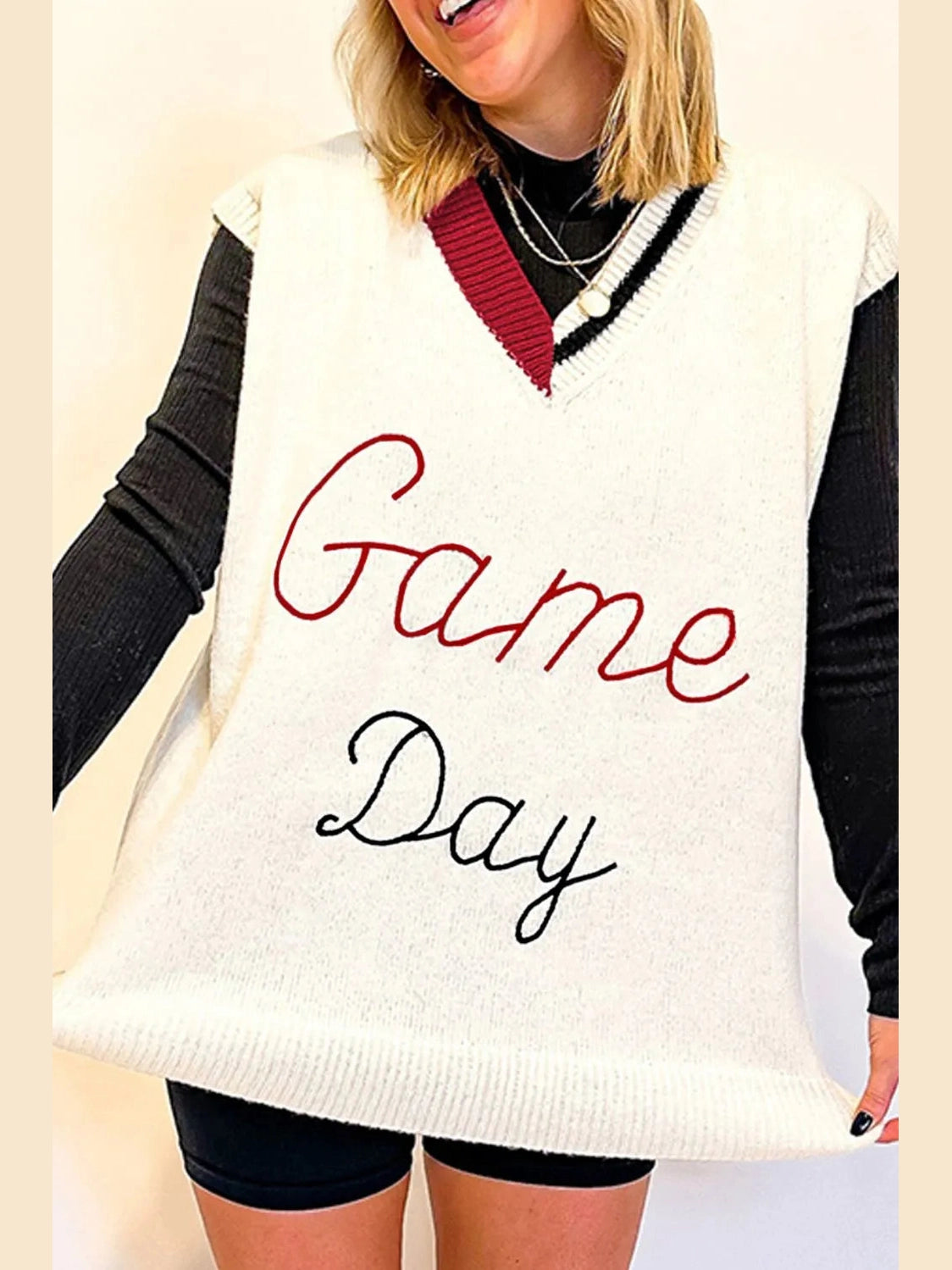 GAME DAY V-Neck Sweater Vest nicholesgifts