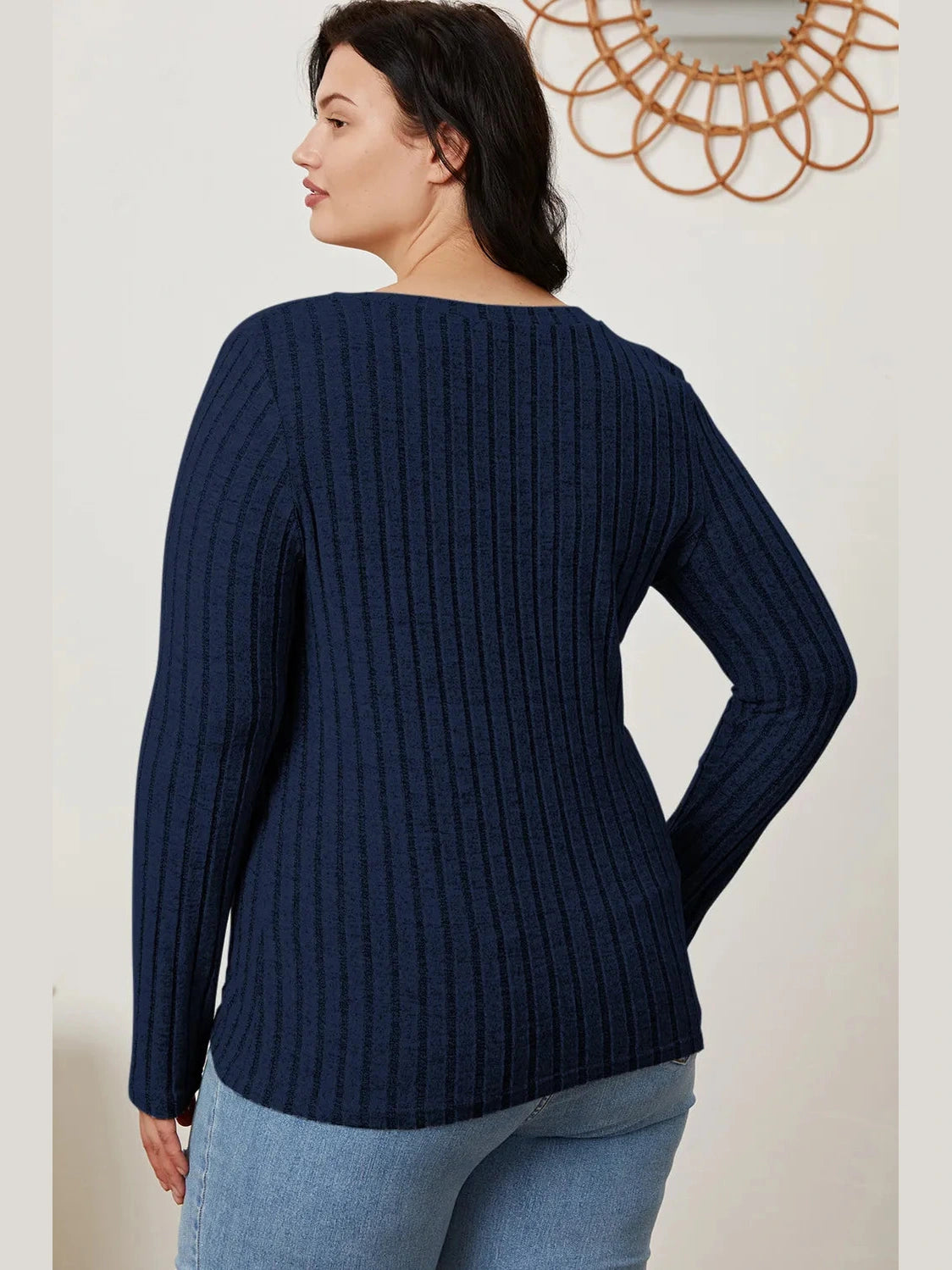 Basic Bae Full Size Ribbed V-Neck Long Sleeve T-Shirt nicholesgifts