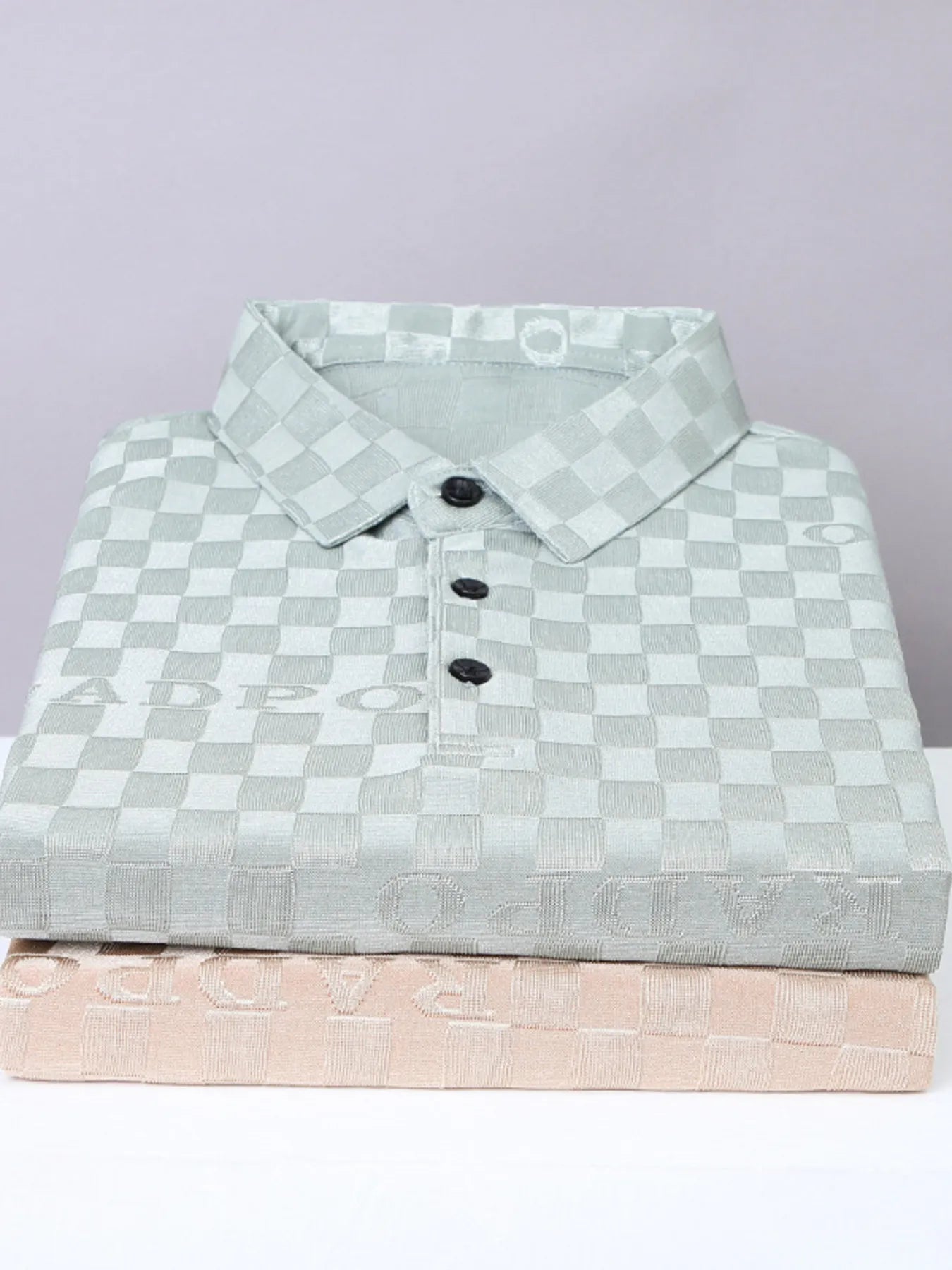 Men's Plus Size Checkered Pattern Short Sleeve Casual Polo Shirt NicholesGifts
