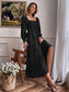 Smocked Long Sleeve Midi Dress nicholesgifts