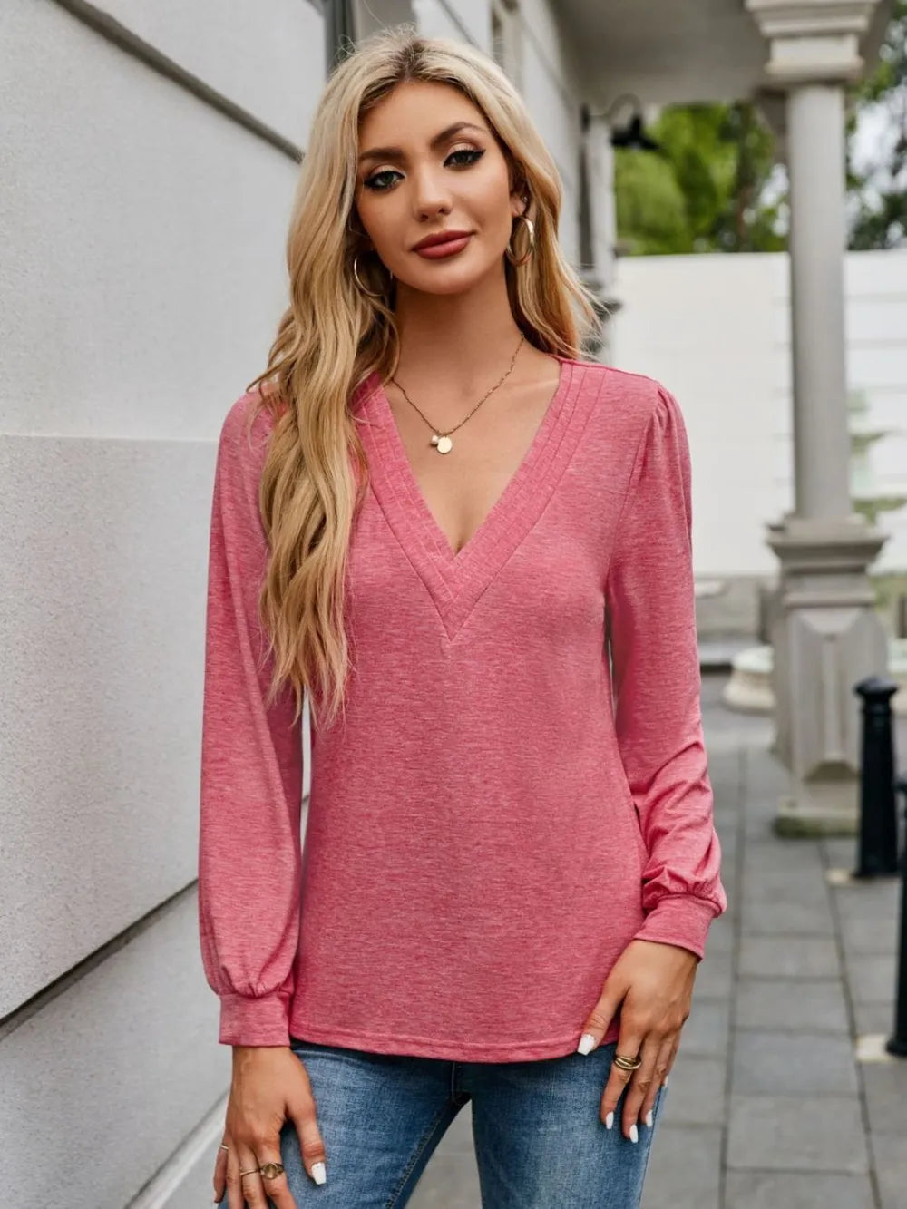 V-Neck Long Sleeve T-Shirt nicholesgifts