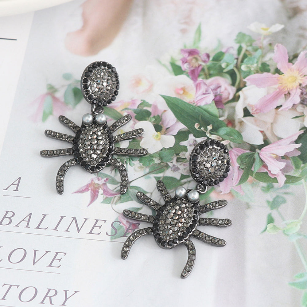 Spider Rhinestone Alloy Earrings Trendsi