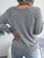 Decorative Button Cable-Knit Sweater Trendsi