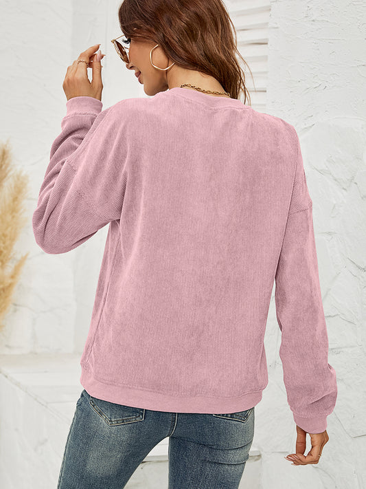 Women Round Neck Dropped Shoulder Mama Graphic Sweatshirt nicholesgifts
