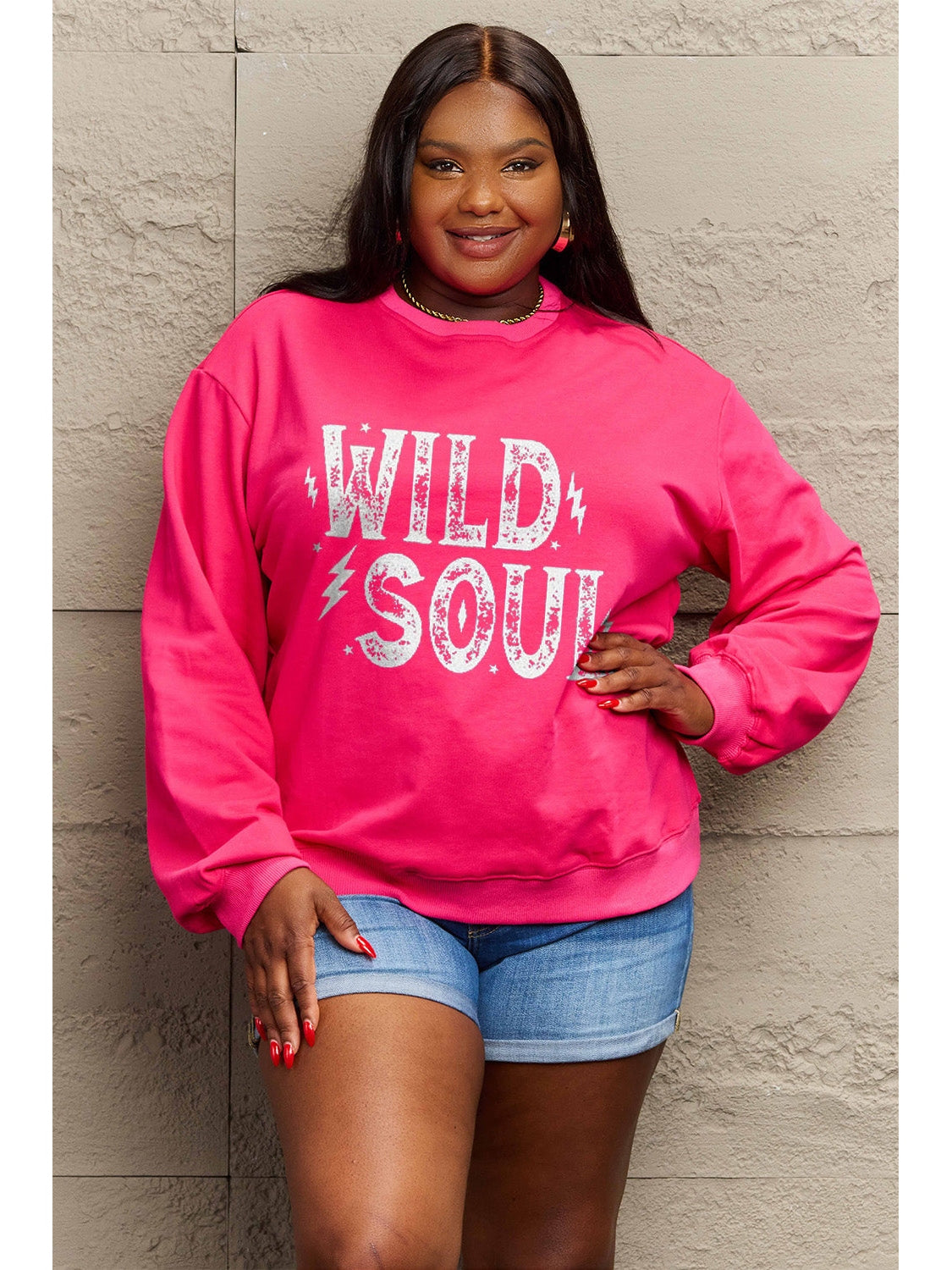 Simply Love Full Size WILD SOUL Graphic Sweatshirt nicholesgifts