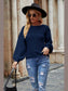 Round Neck Lantern Sleeve Sweater nicholesgifts