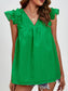 Women Ruched V-Neck Cap Sleeve Blouse nicholesgifts
