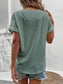 Eyelet V-Neck Short Sleeve Blouse nicholesgifts