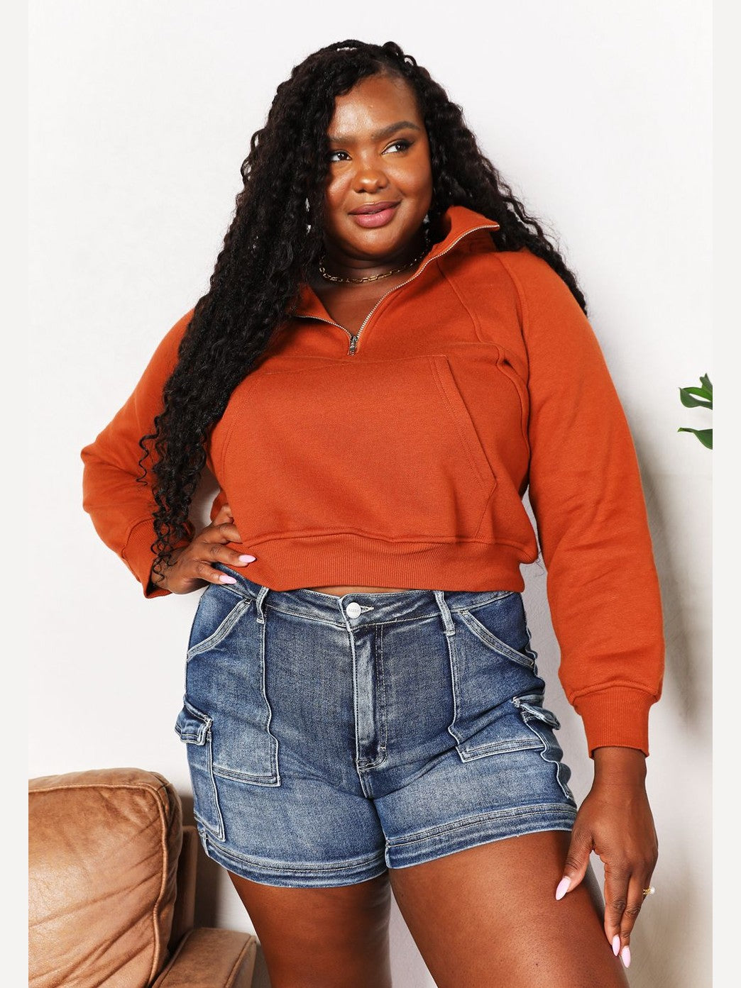 Double Take Half-Zip Long Sleeve Hoodie nicholesgifts