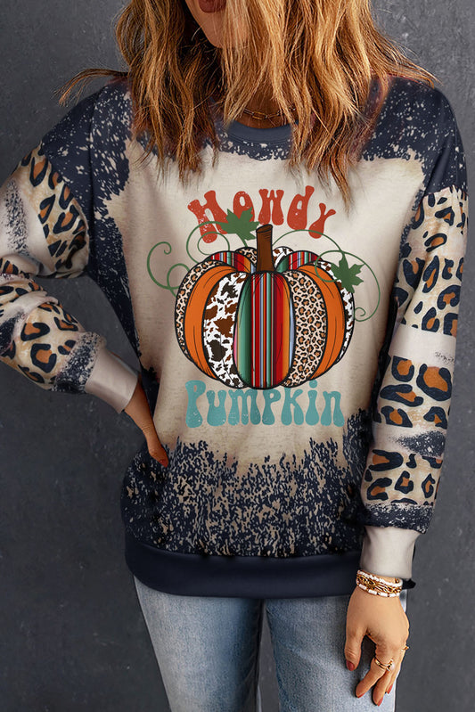 Pumpkin Graphic Long Sleeve Sweatshirt NicholesGifts