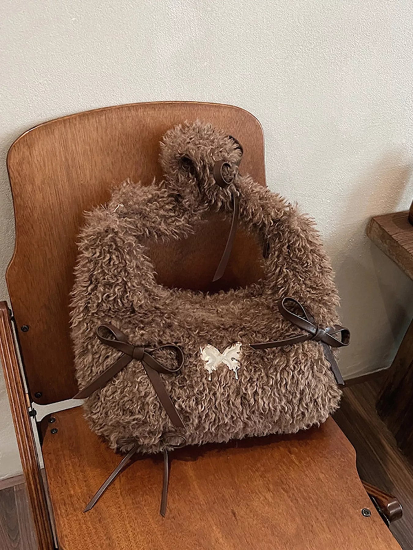 Fluffy Bow Shoulder Bag nicholesgifts