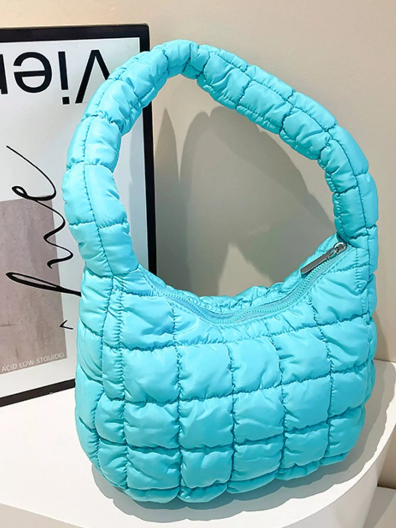 Quilted Ruched Shoulder Bag nicholesgifts