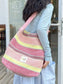 Striped Woven Shoulder Bag with Adjustable Strap nicholesgifts