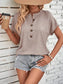 Half Button Short Sleeve Top nicholesgifts