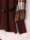 Plaid Long Sleeve Sweater Dress nicholesgifts