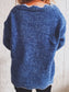 Notched Dropped Shoulder Long Sleeve Sweater nicholesgifts